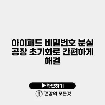 아이패드 비밀번호 분실 공장 초기화로 간편하게 해결