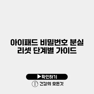 아이패드 비밀번호 분실 리셋 단계별 가이드