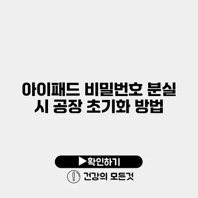 아이패드 비밀번호 분실 시 공장 초기화 방법