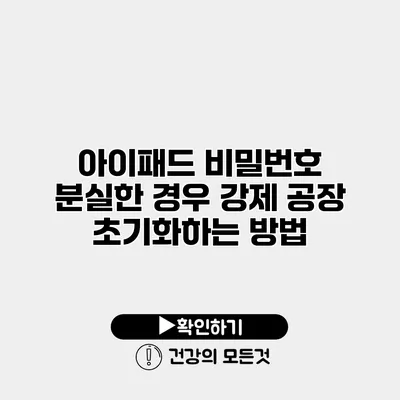 아이패드 비밀번호 분실한 경우 강제 공장 초기화하는 방법