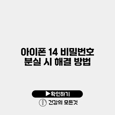 아이폰 14 비밀번호 분실 시 해결 방법