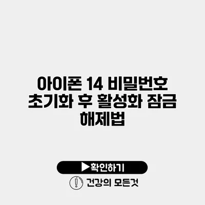 아이폰 14 비밀번호 초기화 후 활성화 잠금 해제법