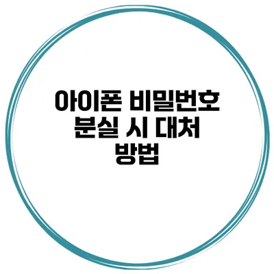 아이폰 비밀번호 분실 시 대처 방법