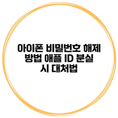 아이폰 비밀번호 해제 방법 애플 ID 분실 시 대처법
