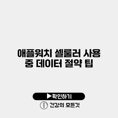 애플워치 셀룰러 사용 중 데이터 절약 팁