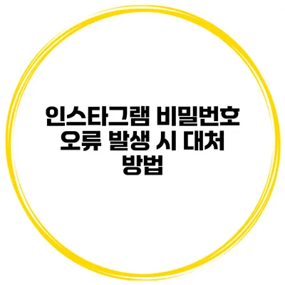 인스타그램 비밀번호 오류 발생 시 대처 방법