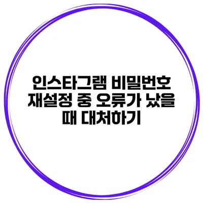인스타그램 비밀번호 재설정 중 오류가 났을 때 대처하기