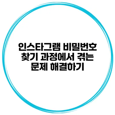 인스타그램 비밀번호 찾기 과정에서 겪는 문제 해결하기