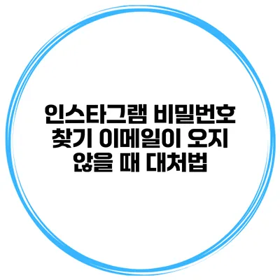 인스타그램 비밀번호 찾기 이메일이 오지 않을 때 대처법