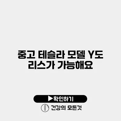 중고 테슬라 모델 Y도 리스가 가능해요
