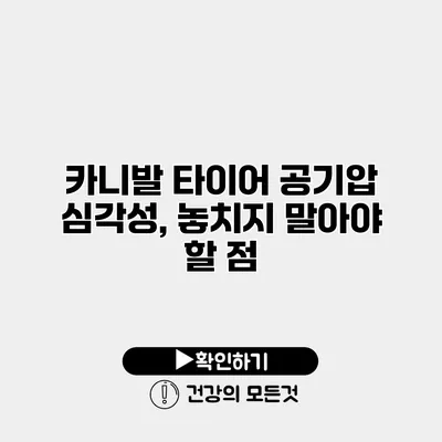 카니발 타이어 공기압 심각성, 놓치지 말아야 할 점