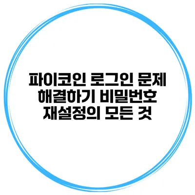 파이코인 로그인 문제 해결하기 비밀번호 재설정의 모든 것