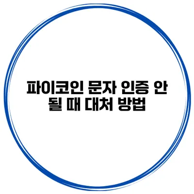 파이코인 문자 인증 안 될 때 대처 방법