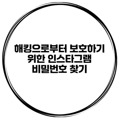해킹으로부터 보호하기 위한 인스타그램 비밀번호 찾기
